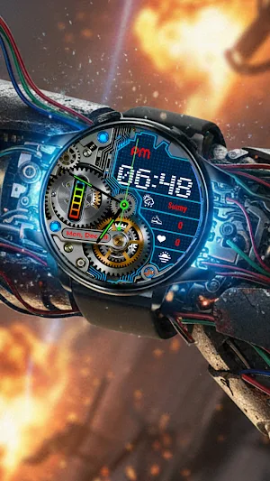 Cyborg Face: Animated Gears Screenshot 2