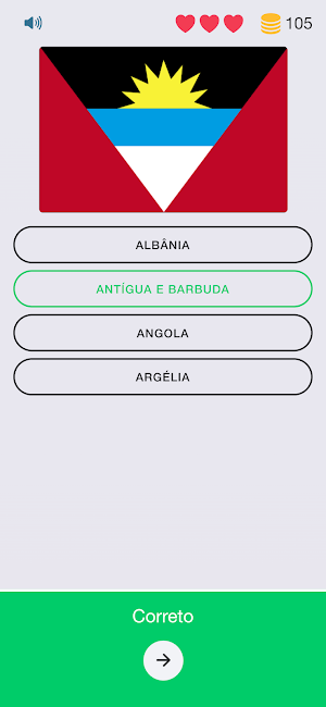Adivinhar Bandeiras do Mundo Screenshot 3