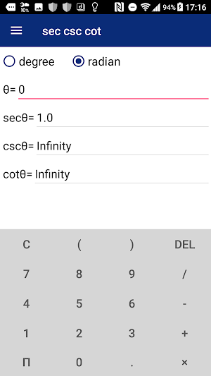sin cos tan calc Screenshot 3