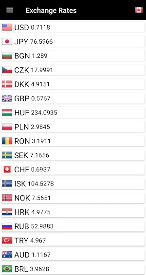 Exchange Rates Screenshot 0