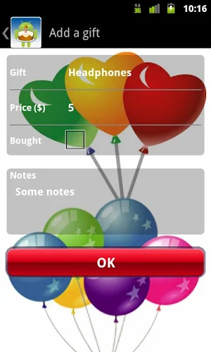 Birthday Gifts List Screenshot 3