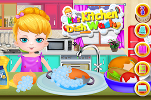 Cute Girl Cleans Dirty Kitchen Screenshot 0