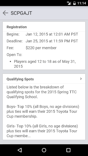 SCPGA Junior Tour Screenshot 1