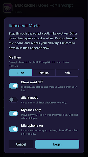 Rehearsal Studio — Learn Lines Screenshot 3