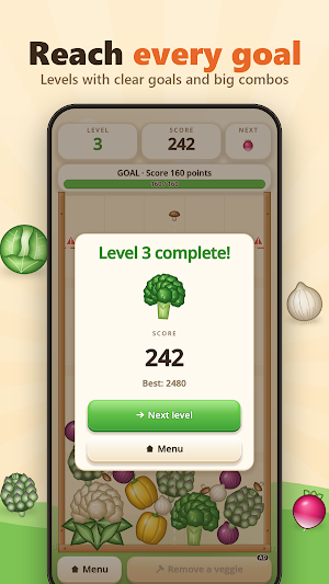 Veggie Merge: Drop & Merge Screenshot 1