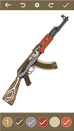 Guns Coloring by number Book Screenshot 1