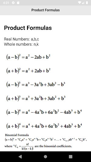 Math Formulas Screenshot 1