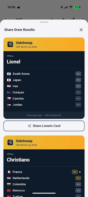 Worldcup Sweepstakes SideSweep Screenshot 2