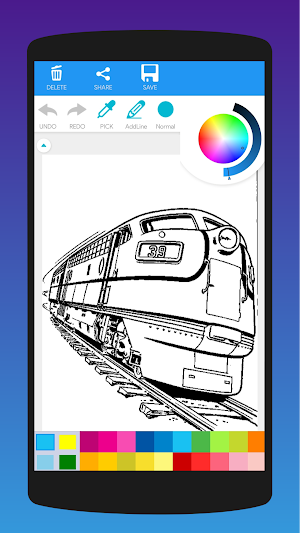 Fast Trains Coloring Book Screenshot 2