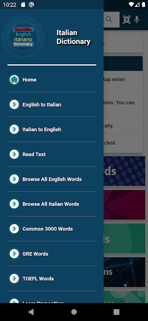 English : Italian Dictionary Screenshot 2
