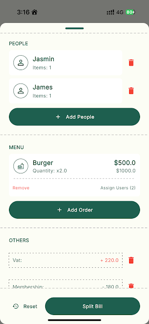 SplitBite - Bill Splitter Screenshot 2