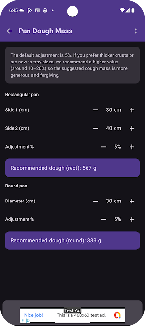 Fermento - Pizza Dough Calc Screenshot 1