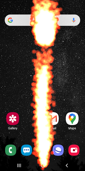 Fire in Phone Simulator - Draw Flames on a Screen Screenshot 1