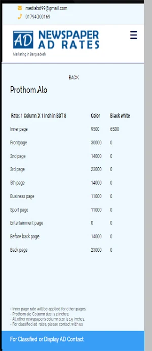 Ad Rate Screenshot 2