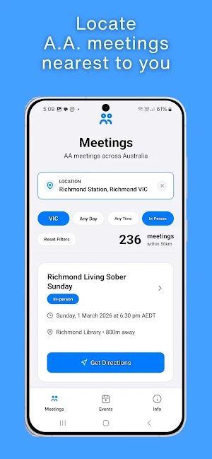 AA Meetings Finder Screenshot 1