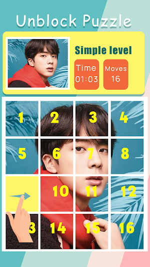 Kim Seok-jin Slide Puzzle Game Screenshot 2