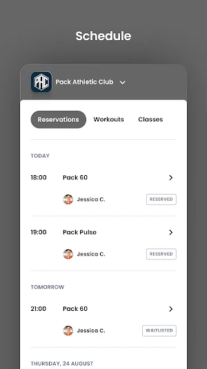 Pack Athletic Club Screenshot 2
