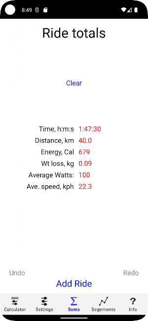 Bike Calculator Pro Screenshot 2