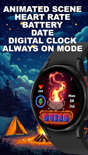 Animated Pixel Flame WatchFace Screenshot 2
