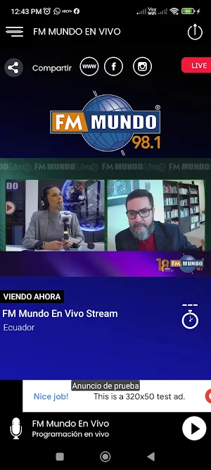 FM mundo Ecuador en vivo  98.1 Screenshot 0