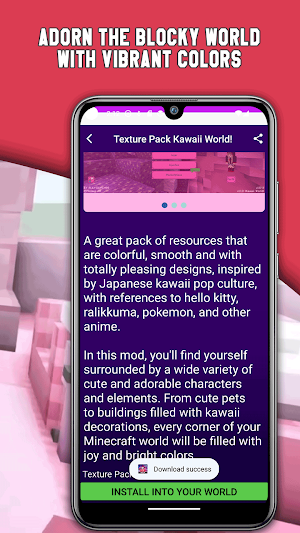 MCPE Kawaii Pink Modpack Screenshot 1