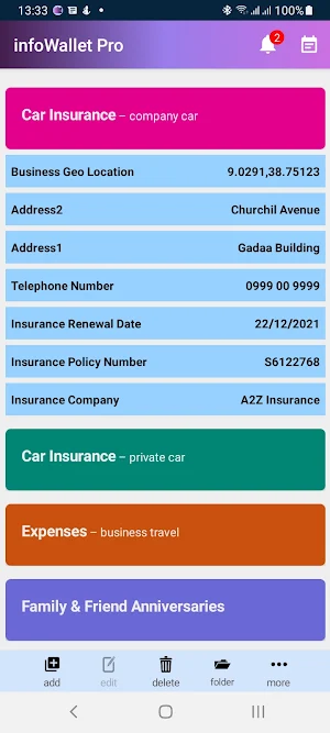 infoWallet Pro Screenshot 2
