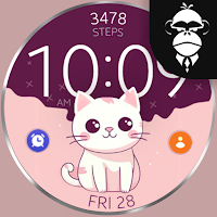 Cat digital cute watch face