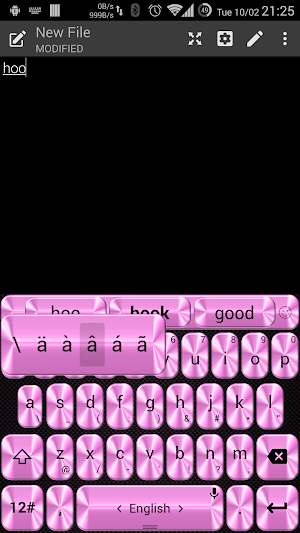 Keyboard Theme Metallic Fuxia Screenshot 3