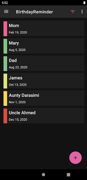 BirthdayReminder(Simple, Strai Screenshot 1