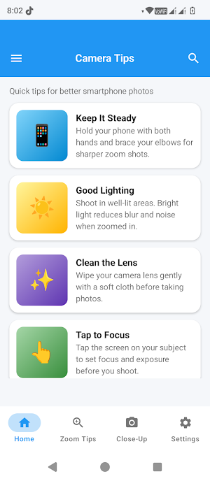 Camera Zoom Guide: Photo Tips Screenshot 0