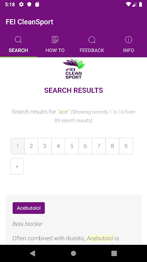 FEI CleanSport Database Screenshot 2