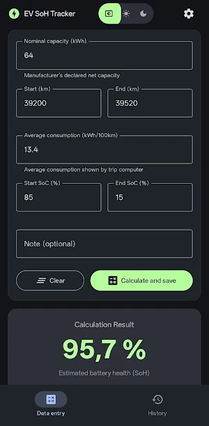 EV SoH Tracker Screenshot 1