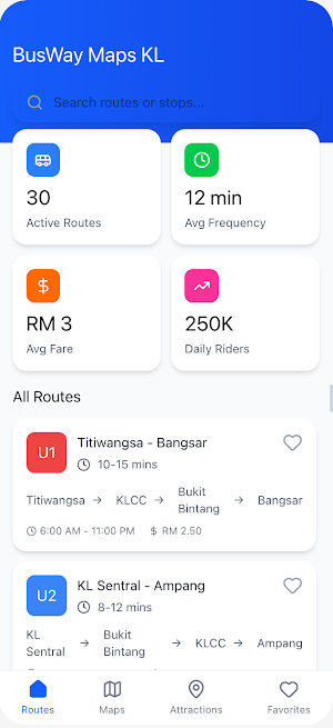 Busway Maps Kuala Lumpur Screenshot 1