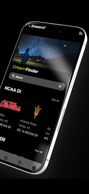 College Golf DreamFinder Screenshot 1