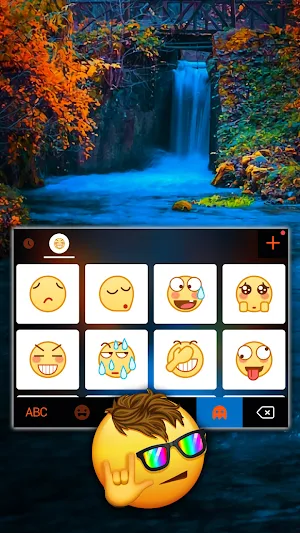 Autumn Waterfall Keyboard Background Screenshot 2