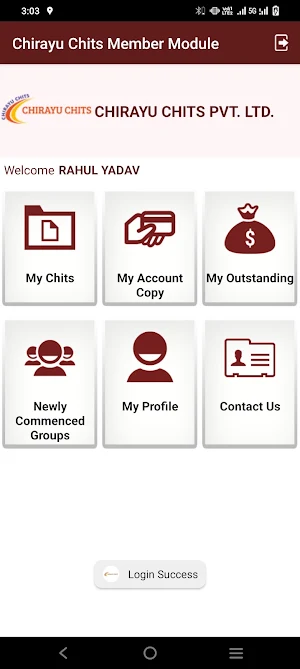 Chirayu Chits Member Module Screenshot 2