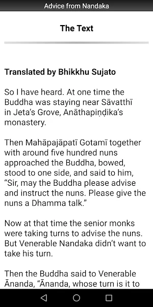 Advice from Nandaka Sutta Screenshot 1