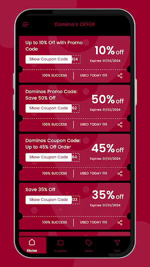 Dominos Coupons Screenshot 1