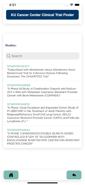 KUCC Clinical Trial Finder Screenshot 2