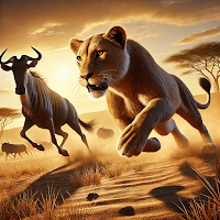 Wild lion Simulator Hunting