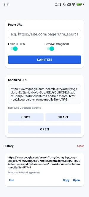 URL Sanitizer Screenshot 0