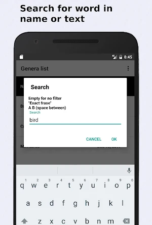 Genera list Screenshot 3