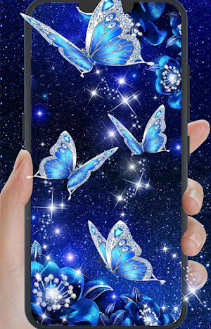 Blue Wallpaper Butterfly HD Screenshot 3