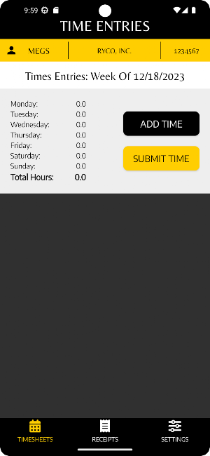 Ryco Inc. Employee App Screenshot 1