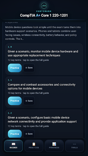 CertCrush: A+ Core 1 220-1201 Screenshot 1