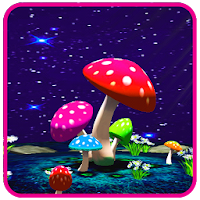 3D Mushroom Night Live Wallpap