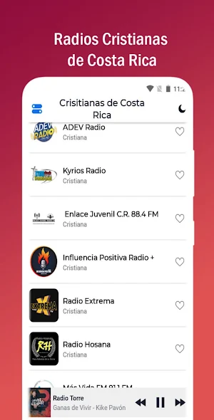 Radios Cristiana de Costa Rica Screenshot 1