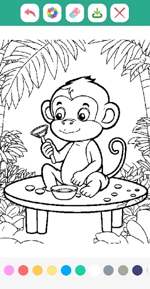 Cute Monkey Coloring Book Screenshot 2