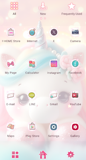 Adorable Unicorn Theme +HOME Screenshot 2