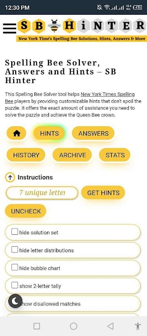 Spelling Bee Solver Screenshot 0